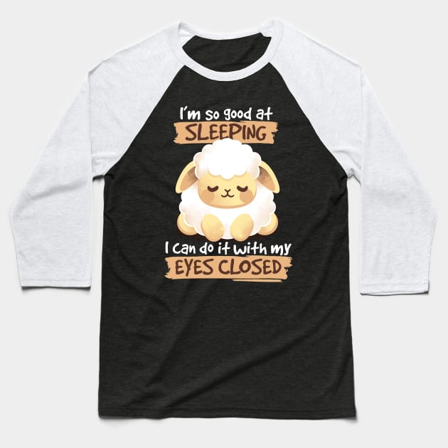 Sleeping sheep Baseball T-Shirt by NemiMakeit